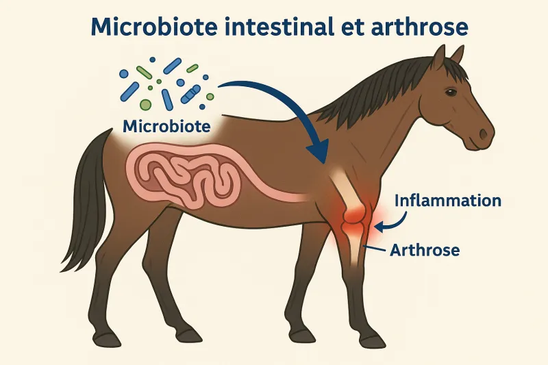 Arthrose et microbiote intestinal chez le cheval : un lien méconnu mais essentiel